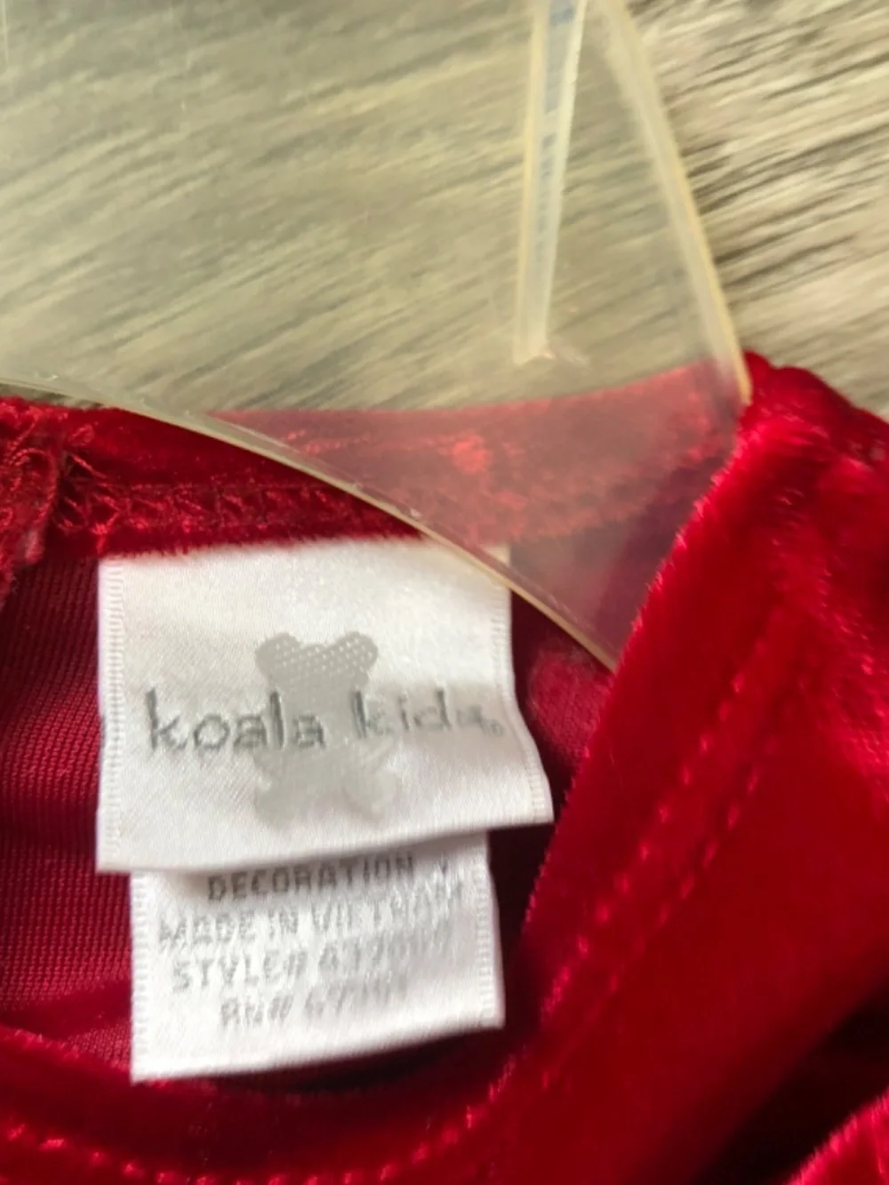 Koala kids velvet red rose Christmas party dress size 2t/24 months